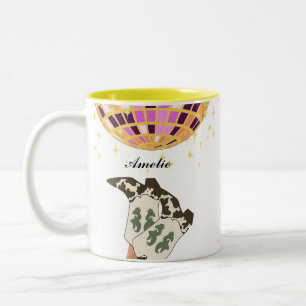 Tasse 2 Couleurs Boule Disco Cowboy de jambes de cowboy moderne