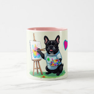 Tasse 2 Couleurs Bouledogue français artiste French Bulldog