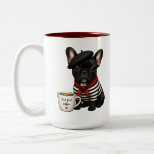 Tasse 2 Couleurs Bouledogue français avec café