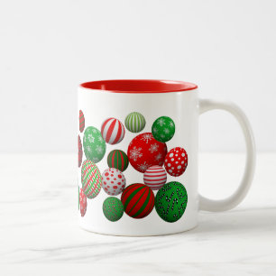 Tasse 2 Couleurs Boules de Noël 3D