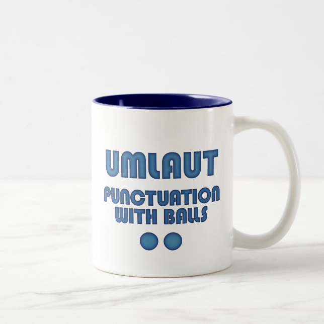 Tasse 2 Couleurs Boules Umlaut (Bleu) (Droit)
