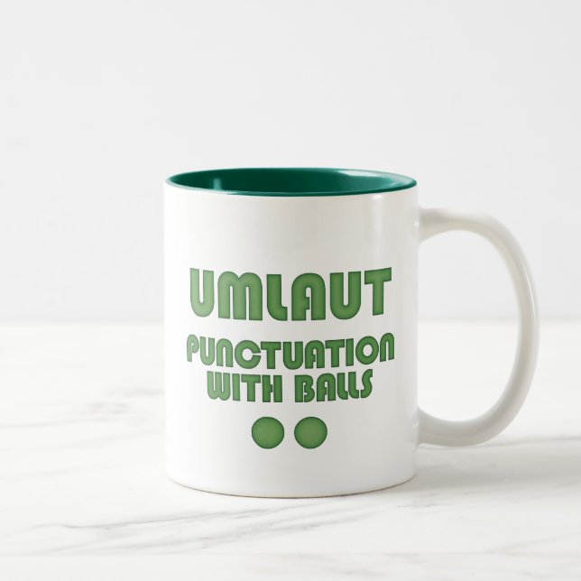 Tasse 2 Couleurs Boules Umlaut (Vert) (Droit)