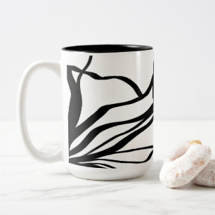 Tasse 2 Couleurs Bouquet Blanc : Abstrait blanc & noir