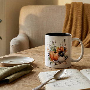Tasse 2 Couleurs Bouquet de citrouille personnalisé   Bouquet de ré