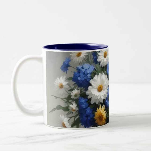 Tasse 2 Couleurs Bouquet de fleurs Elégante aquarelle (Gauche)
