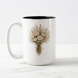 Tasse 2 Couleurs Bouquet de fleurs sauvages vintage