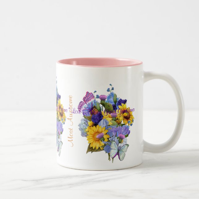 Tasse 2 Couleurs Bouquet d'été - Grand grand-mère (Droit)