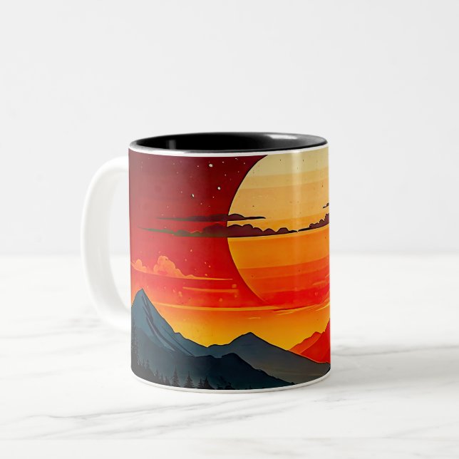 Tasse 2 Couleurs BOUT RED SUNSET Design (Devant gauche)