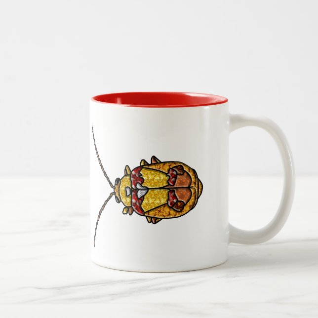 Tasse 2 Couleurs Bouteille à feuilles rouges (Droit)