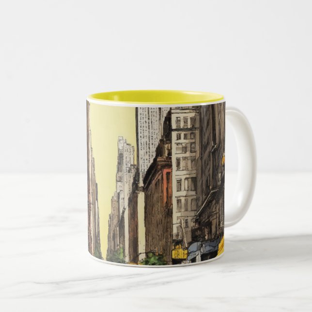 Tasse 2 Couleurs Bouteille de café urbain (Devant droit)