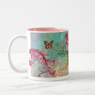 Tasse 2 Couleurs BOUTEILLE D'OR EN PARKLES 2 rose rouge bleu vert