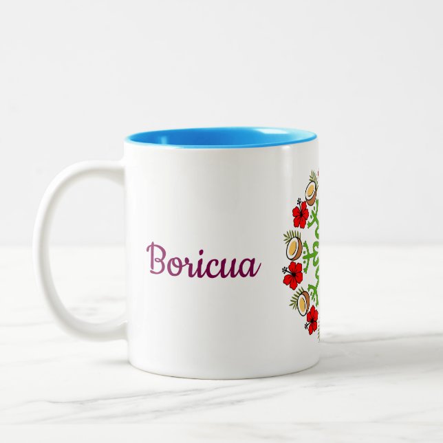 Tasse 2 Couleurs Bouteille flamboyenne de Boricua (Gauche)