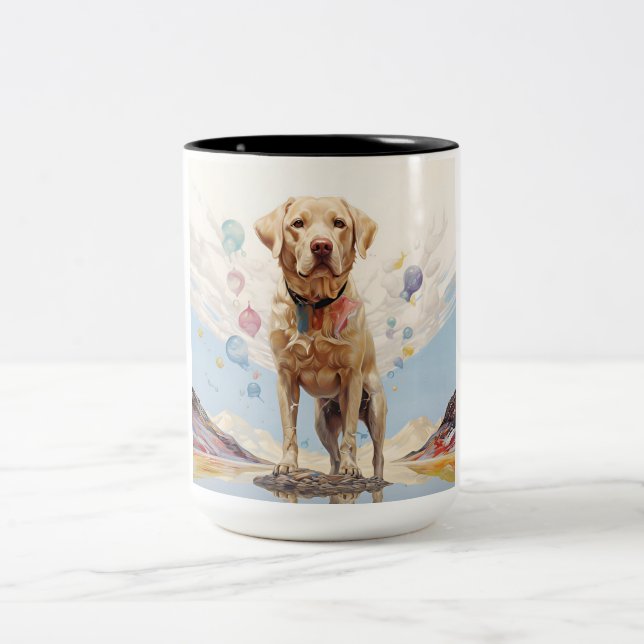 Tasse 2 Couleurs Bouteilles du Labrador (Centre)