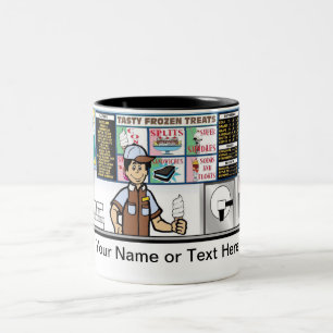 Tasse 2 Couleurs Boutique de crème glacée personnalisée - Dessin ma