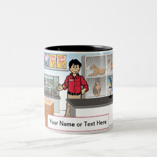 Tasse 2 Couleurs Boutique pour animaux - Caricature pour hommes par