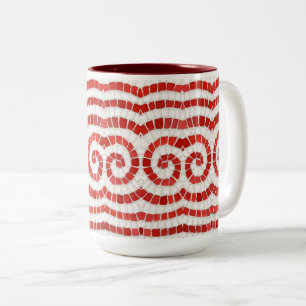 Tasse 2 Couleurs Bouton à deux tons ROUGE IONIC MOSAIC Tall Maroon