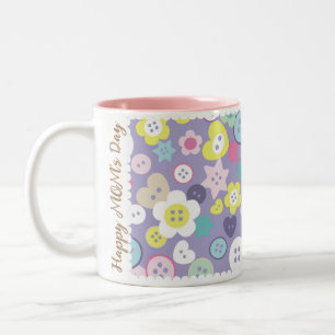 Tasse 2 Couleurs Boutons à coudre d'amour violet