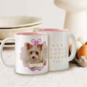 Tasse 2 Couleurs Bow Ruban Pet Mémoire Photo rose