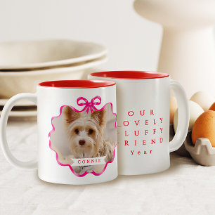 Tasse 2 Couleurs Bow Ruban Pet Photo Rouge