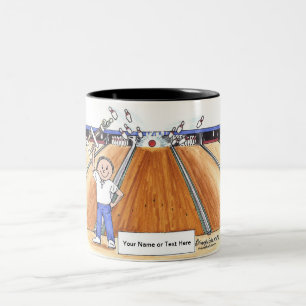 Tasse 2 Couleurs Bowling - Dessin masculin par PrintedPerfection.co