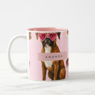 Tasse 2 Couleurs Boxer Chien Personnalisé Kawaii Tendance
