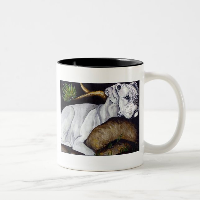 Tasse 2 Couleurs Boxeur blanc (Droit)