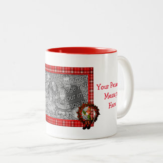 Tasse 2 Couleurs Boy Elf Wreath Noël Photo personnalisée