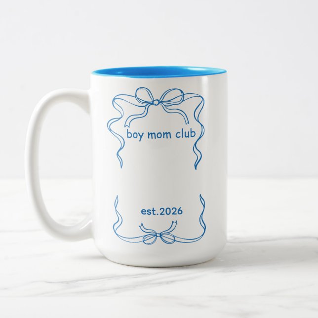 Tasse 2 Couleurs Boy Mom, Personalized New Mom Gifts (Gauche)