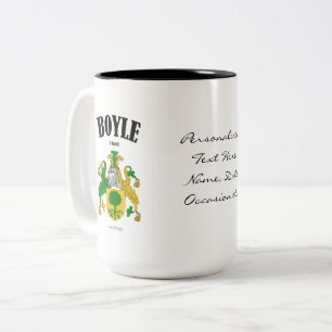 Tasse 2 Couleurs Boyle Family Crest, Traduction & Signification