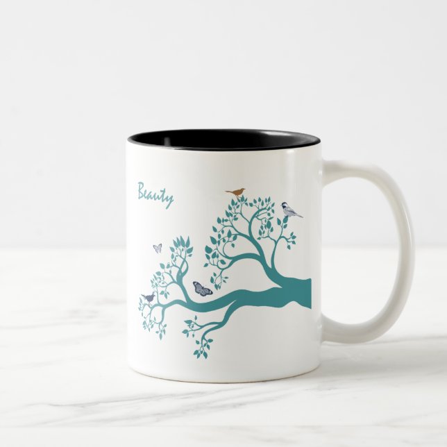 Tasse 2 Couleurs Branche Arbre de beauté (Droit)