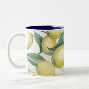 Tasse 2 Couleurs Branches de citron Blanc & Jaune Pays Rustique Chi