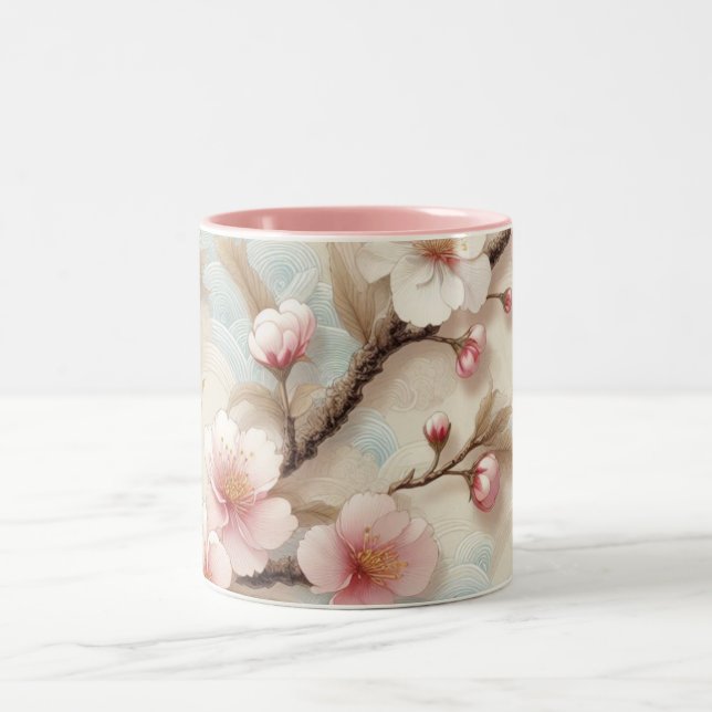 Tasse 2 Couleurs Branches de fleurs d'Apple (Centre)