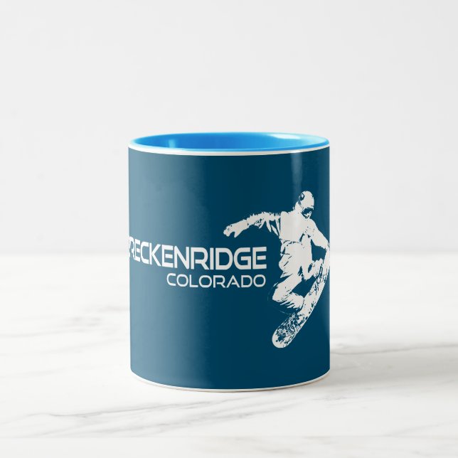 Tasse 2 Couleurs Breckenridge Colorado Snowboardeur (Centre)