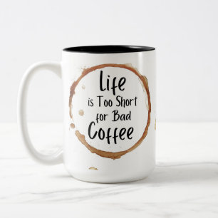 Tasse 2 Couleurs Brews Before Boos : Moderne Brown "La vie est trop