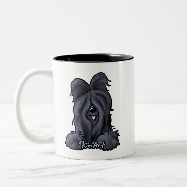 Tasse 2 Couleurs Briard noir KiniArt  (Gauche)