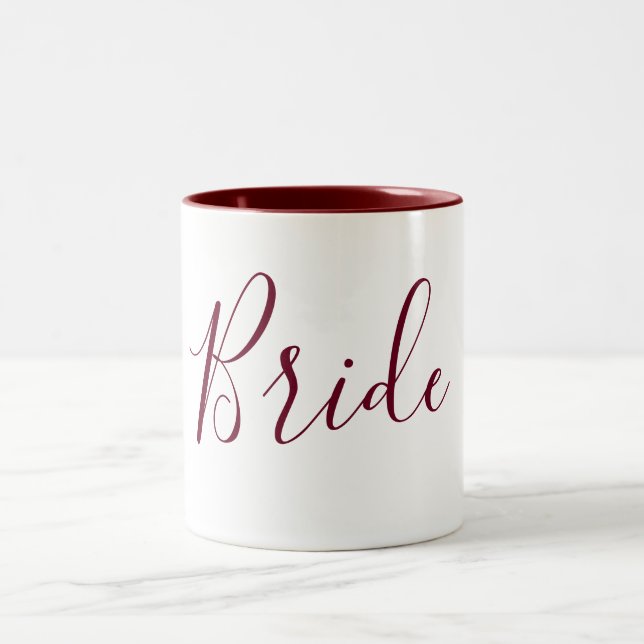 Tasse 2 Couleurs Bride Bourgogne et cursive blanche (Centre)