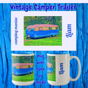 Tasse 2 Couleurs Bright Vintage Camper Trailer