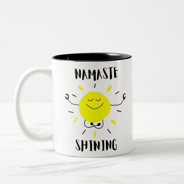 Tasse 2 Couleurs brillant namaste (Gauche)
