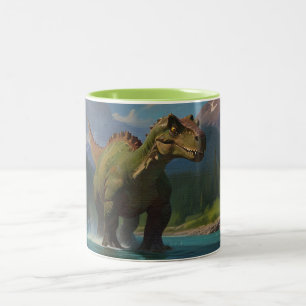 Tasse 2 Couleurs Brontosaurus à la canne et plaisir fluvial