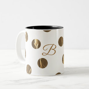 Tasse 2 Couleurs Bronze Faux Brillant Points Modernes Chic Tendance