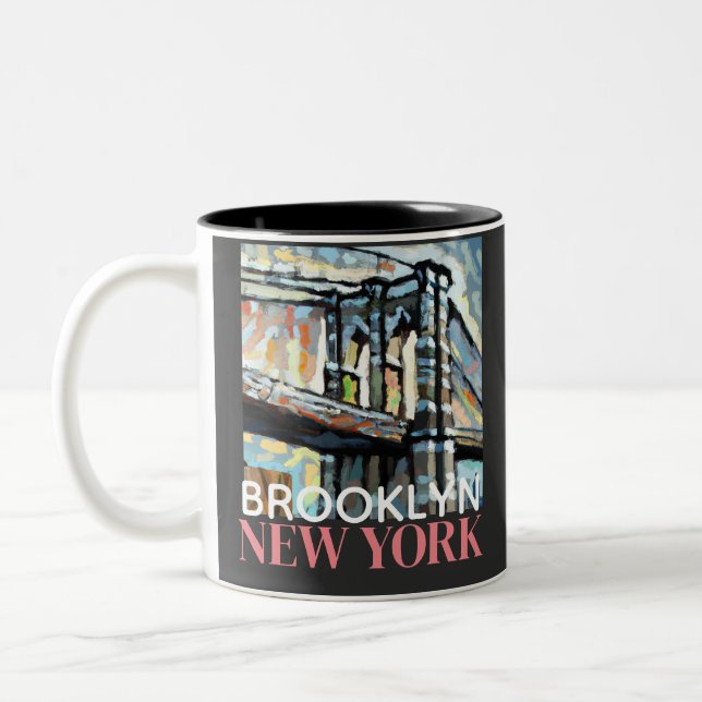 Tasse 2 Couleurs Brooklyn Bridge New York (Gauche)