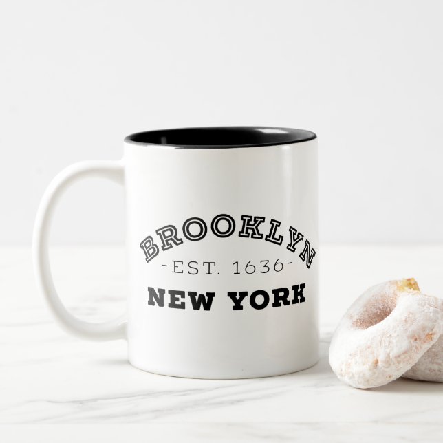 Tasse 2 Couleurs Brooklyn New York (Avec donut)