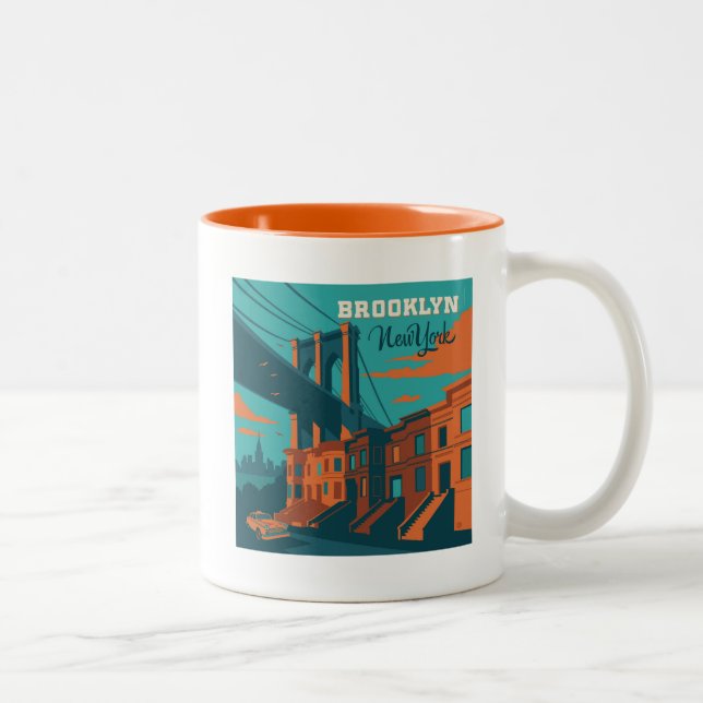 Tasse 2 Couleurs Brooklyn New York (Droit)