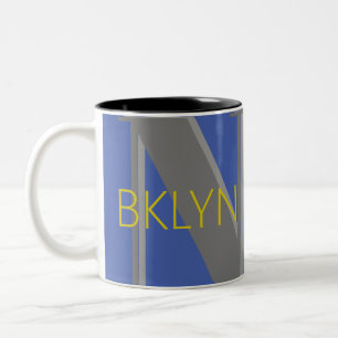 Tasse 2 Couleurs BROOKLYN NY bleu gris bklyn élégant