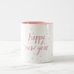 Tasse 2 Couleurs Brosse Script Faux Rose Parties scintillant or