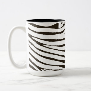 Tasse 2 Couleurs Brown noir blanc Zèbre imprimé