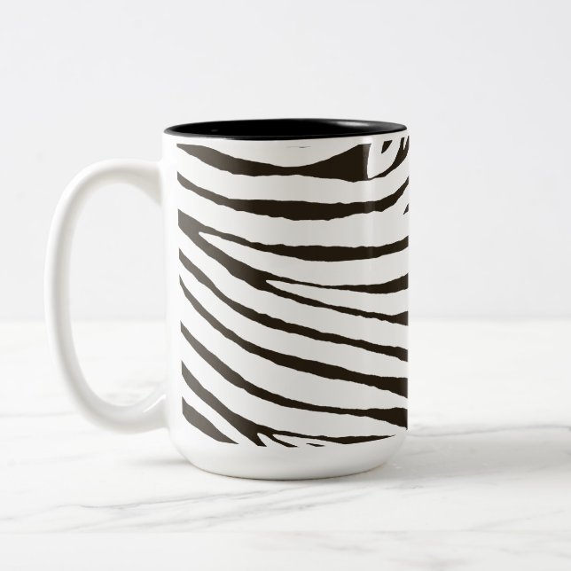 Tasse 2 Couleurs Brown noir blanc Zèbre imprimé (Gauche)