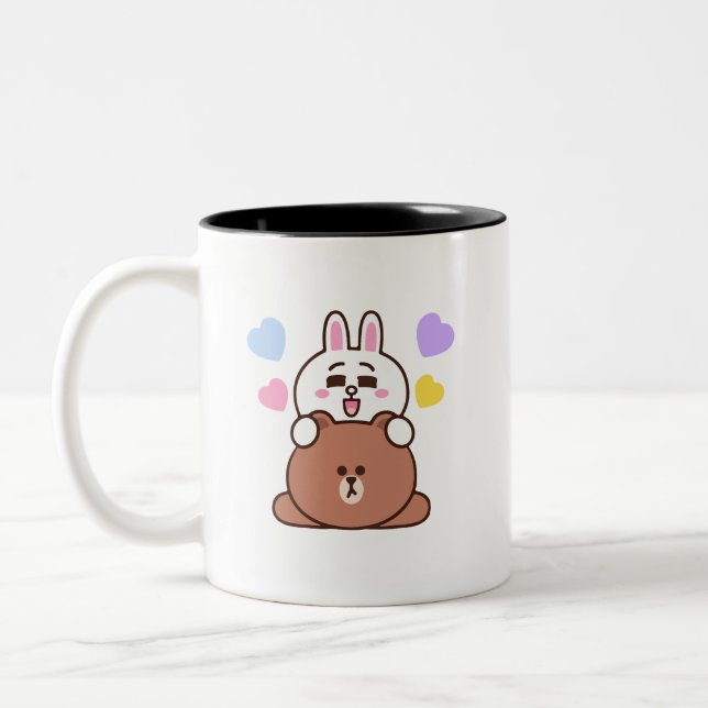 Tasse 2 Couleurs Brown ours cony lapin amour (Gauche)