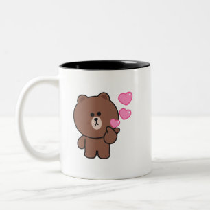 Tasse 2 Couleurs Brown ours cony lapin amour