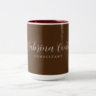 Tasse 2 Couleurs Brown Professional Calligraphie moderne tendance P